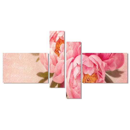 Designart - Peony Flowers against Scribbled Back